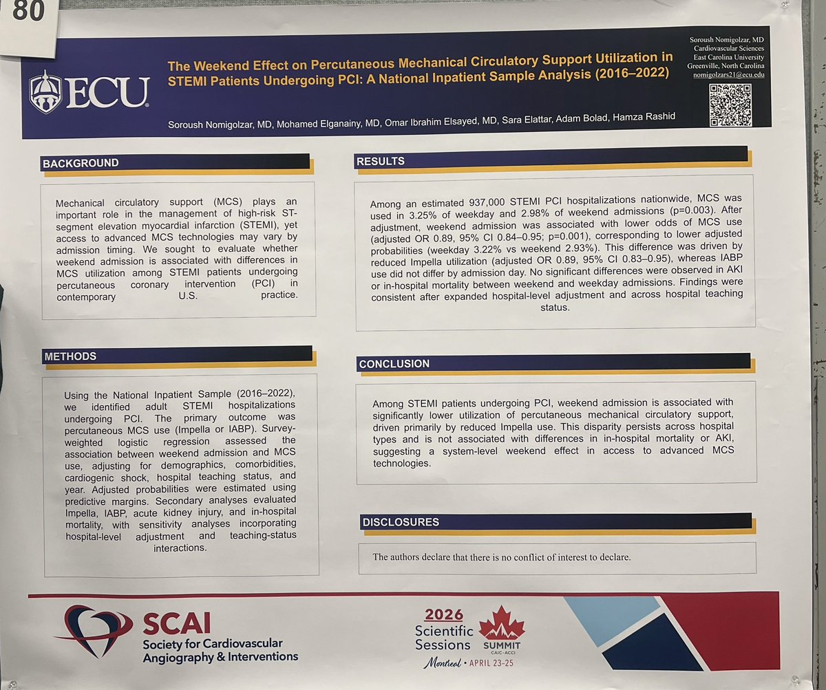 mofouadmd's tweet photo. Proud to see our work represented at #SCAI2026 in Montréal, with two posters presented today and more to follow in the coming days.

Grateful to everyone who contributed, especially those presenting the work at SCAI. Excited to continue building on this work. https://t.co/Ifovwx6Akc