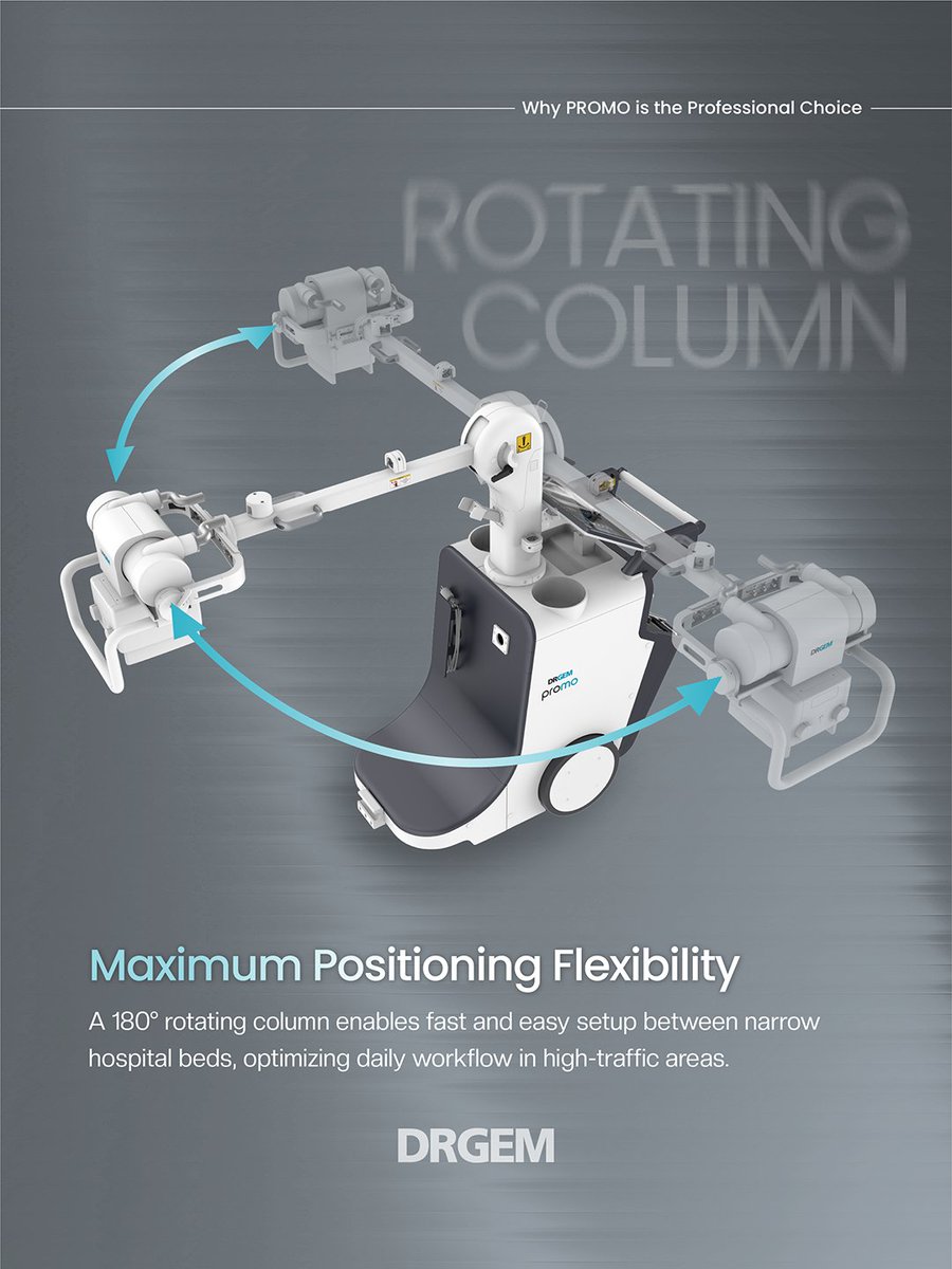 drgemhealthcare's tweet image. 💎Discover the PROMO manual mobile X-ray system, a perfectly balanced solution designed for practical workflow and exceptional imaging capabilities.

🔗 Find out more at our website: drgemhealthcare.com/promo/

#DRGEM #PROMO #MobileXray #Radiology #DigitalRadiography