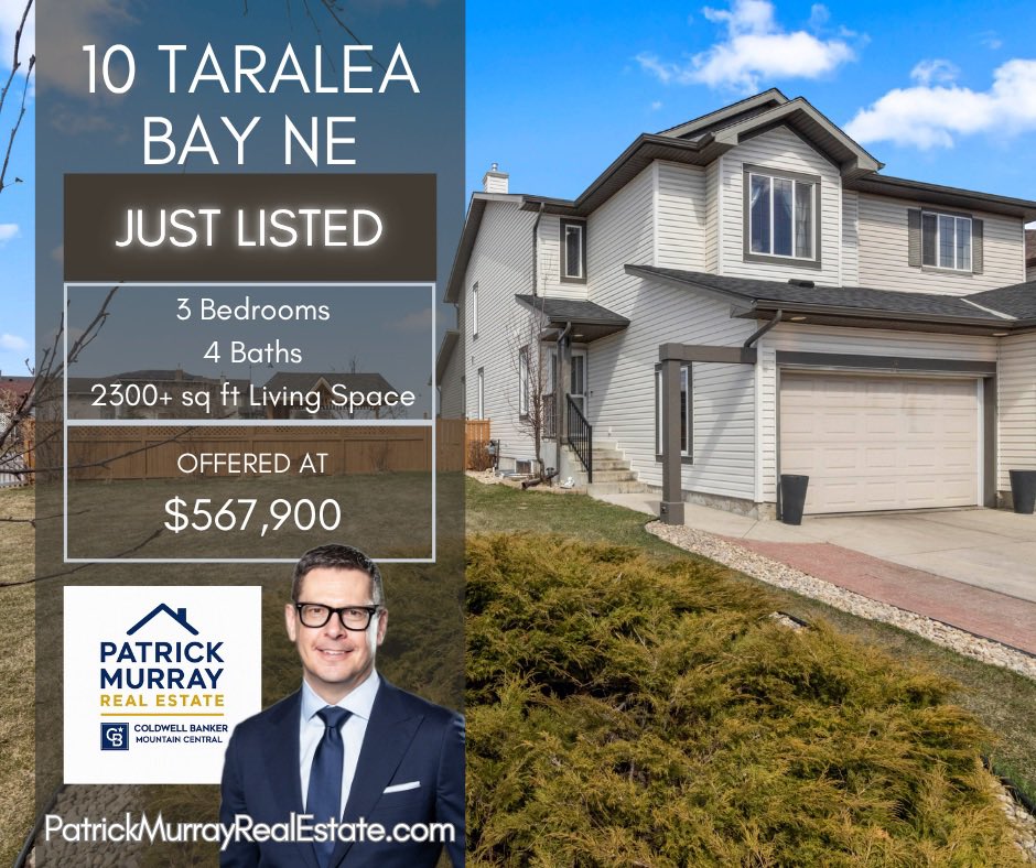 1patrickmurray's tweet image. JUST LISTED! 10 Taralea Bay NE. This is an upgraded semi-detached home with a huge yard on a corner lot with over 2300 sq ft of living space. Book your private showing today! Offered at $567,900. Coldwell Banker Mountain Central #yyc #calgaryrealestate