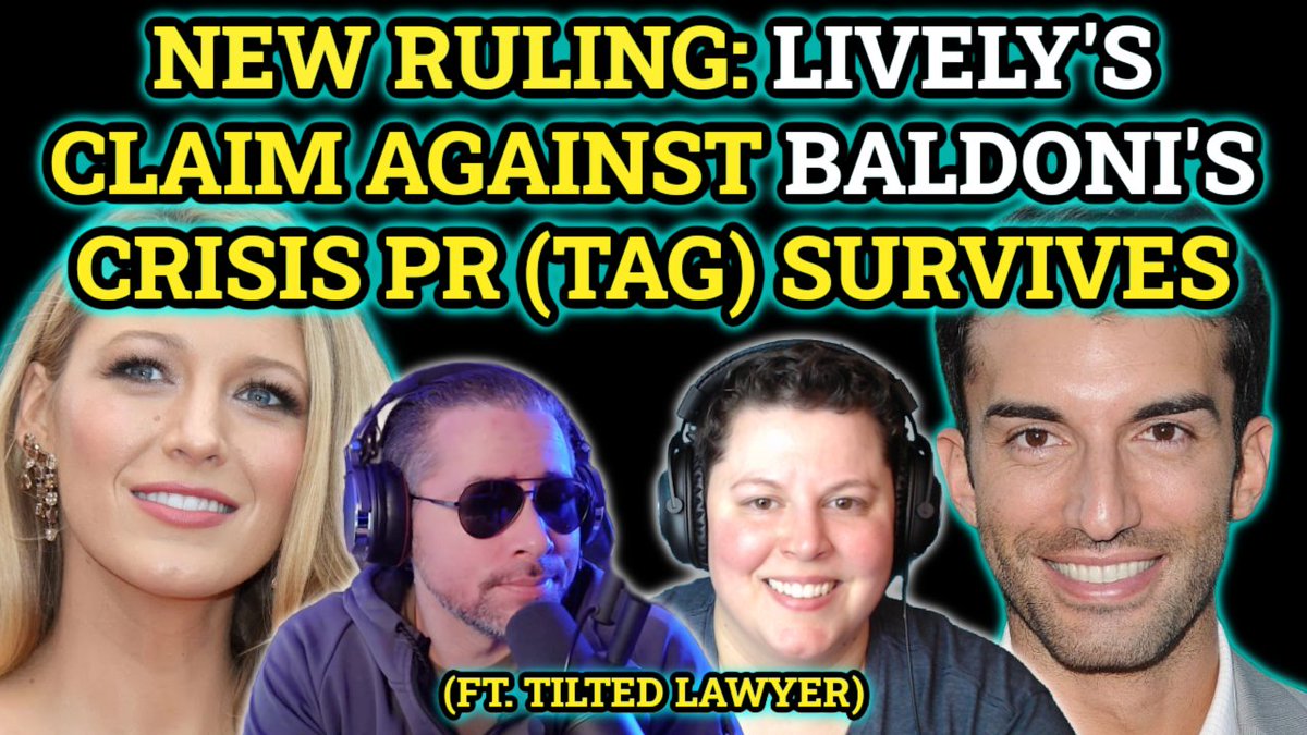 At 11:30pm EST we will discuss the latest ruling on Blake Lively's aiding and abetting claim against Justin Baldoni's former crisis PR team (TAG). Omar Serrato the Tilted Lawyer joins. All grandmas welcome. youtube.com/watch?v=1IaMoo…