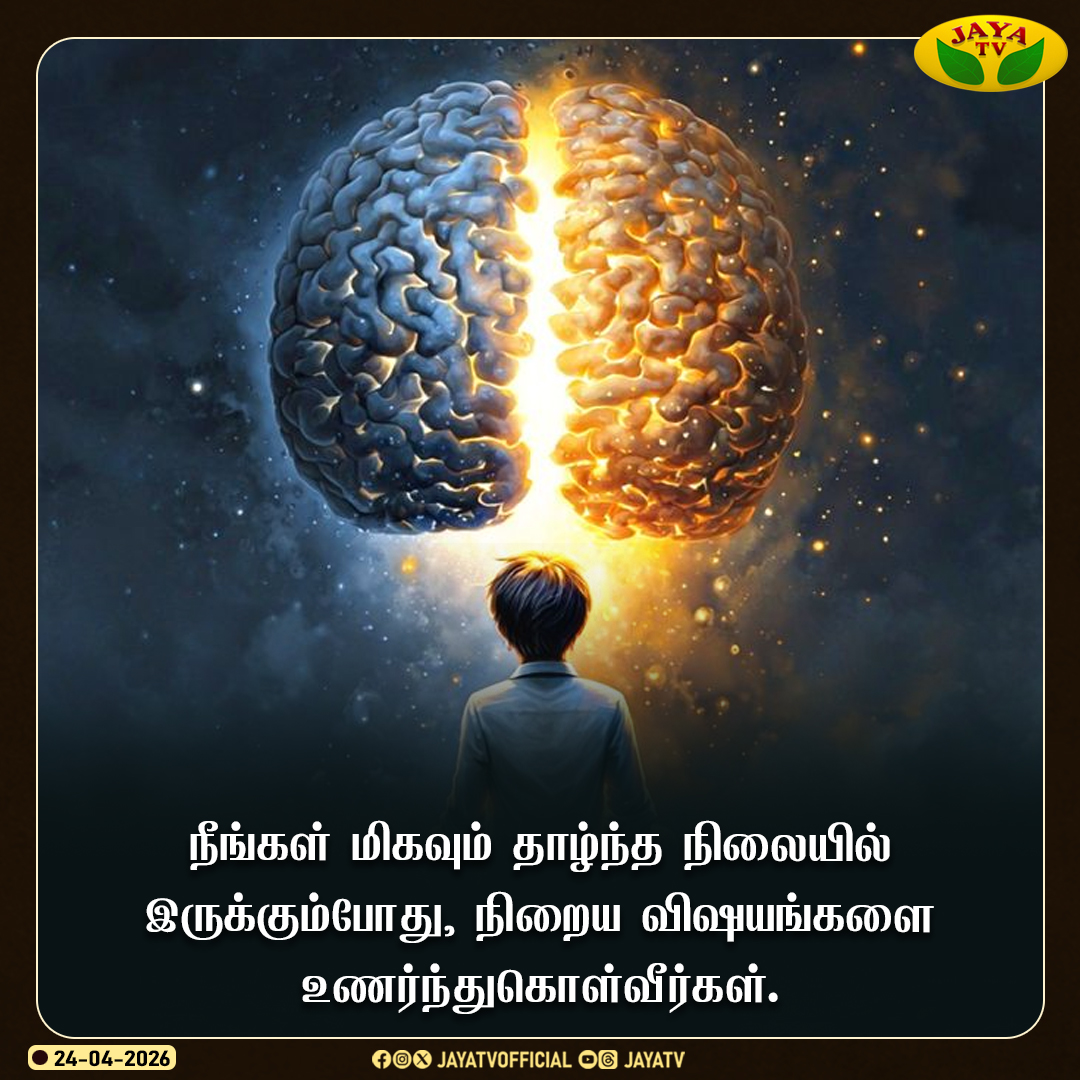 JayaTvOfficial's tweet image. Today Motivational Thoughts 🙌

#todaymotivation #motivation #jayatv