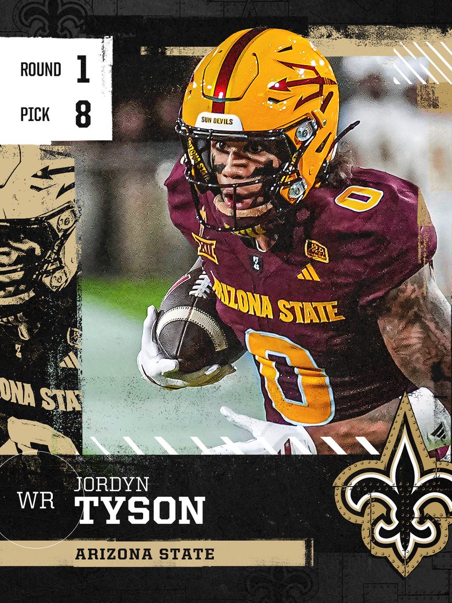 With the 8th pick in the NFL Draft, the #Saints select Arizona State WR Jordyn Tyson!