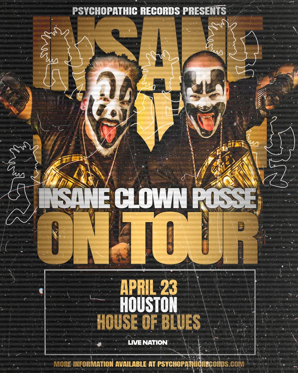 LRLuisRamirez's tweet image. Seeing Horrorcore legends @icp for the first time since September 2025 &amp;amp; for the first time playing the legendary Houston, TX music venue @HOBHouston going down tonight. 🤡 #Icp #HouseOfBluesHoustonTx #DownWithTheClowns #HTown #LiveConcertShows