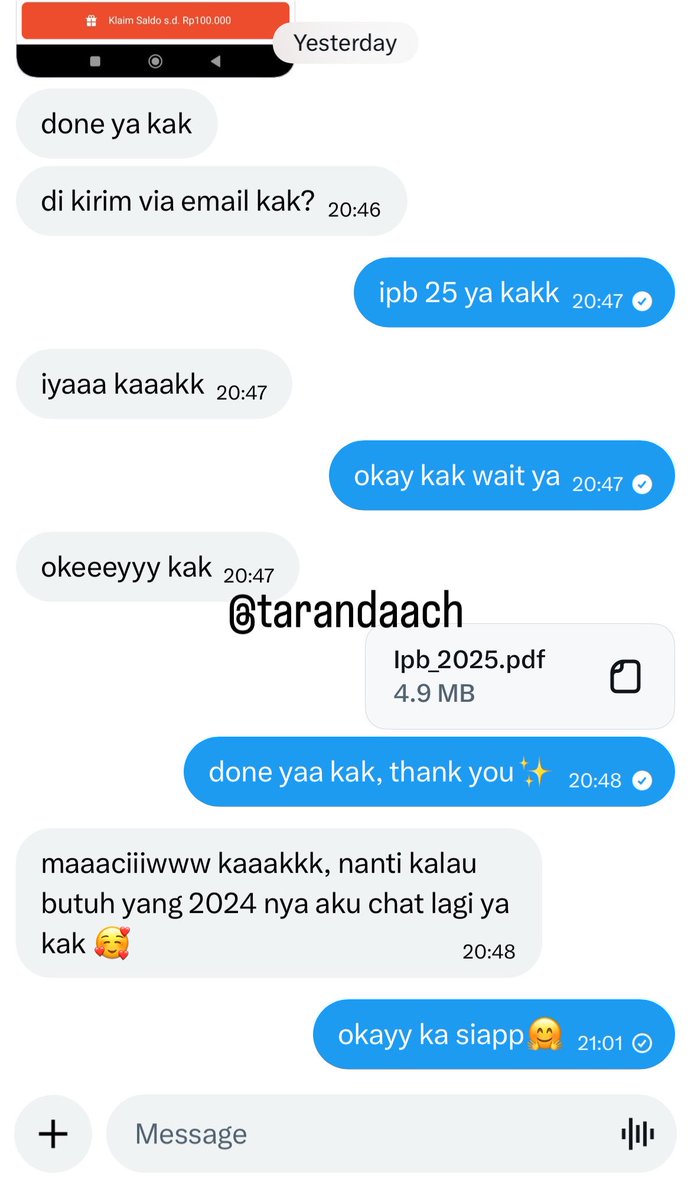 tarandaach's tweet image. JUAL BERBAGAI SOAL MANDIRI 2024/2025 ASLI 25k‼️. 
CBT DOM UNY 2024/25,  IPB 24/25, SIMAK UI 24/25, UM UNDIP 24/25, UNJ, UNNES.  Yuk yang butuh bahan belajar yg lebih matang bisa dm yaa. Semangat camaba🤗✨ #zonauang #simakui #undip #uny