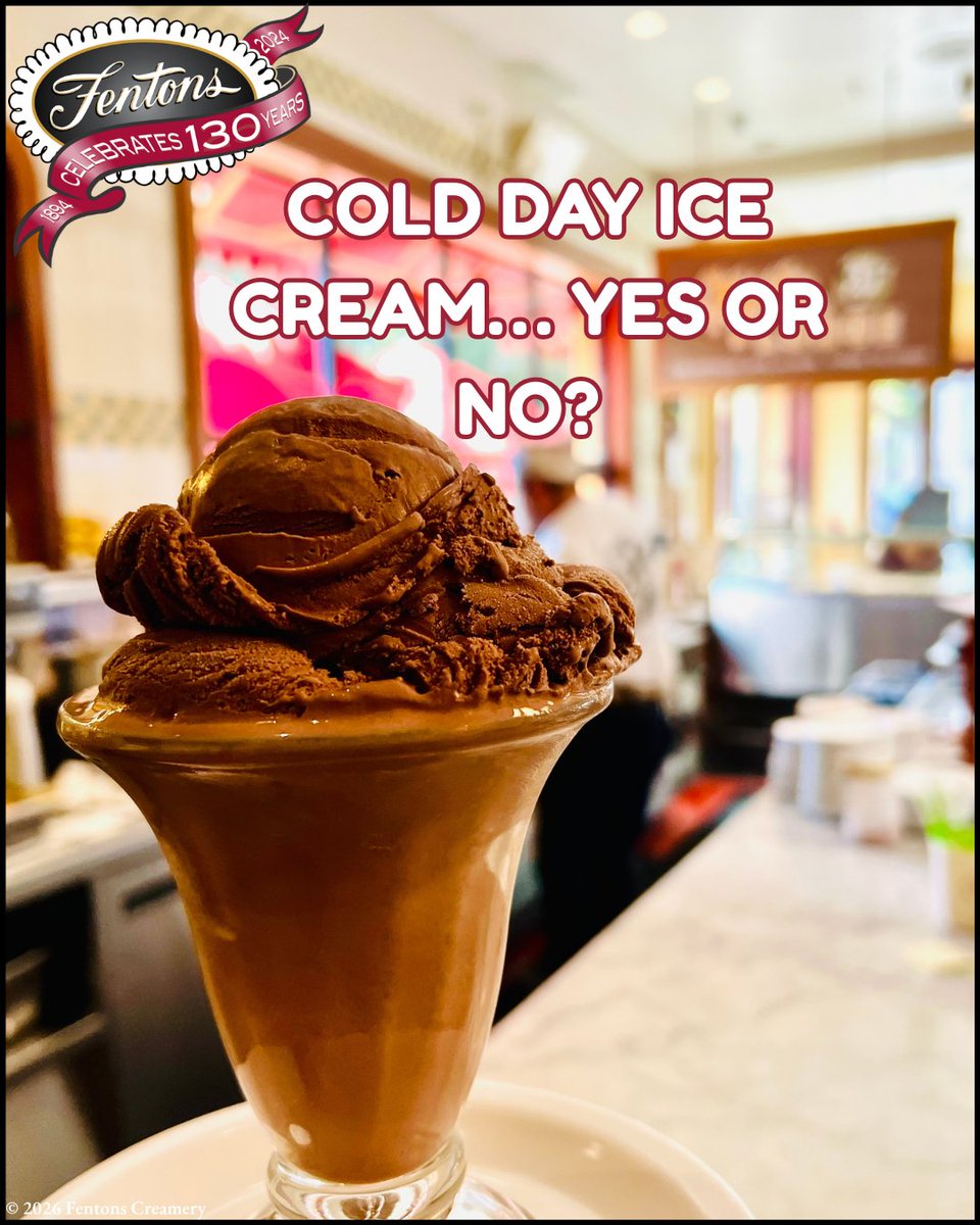 fentonscreamery's tweet photo. Cold day ice cream… yes or no?
.
.
.
.
.
.
.
.
.
.
.
#FentonsCreamery #IceCreamAllYear #SweetTalk #DessertLovers #FentonsFun https://t.co/xigq3B2vg6