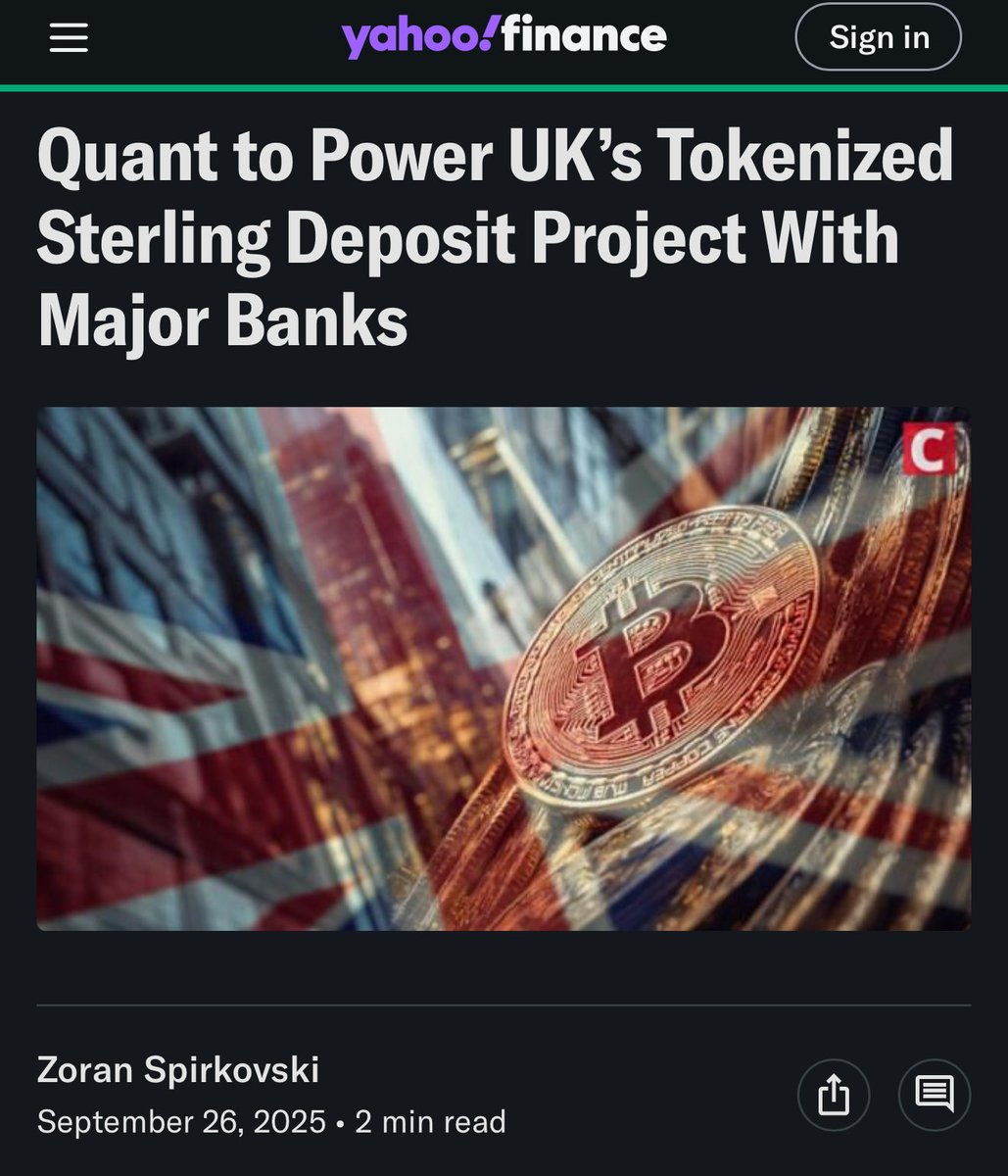Francis37879301's tweet image. Quant and NatWast and Tokenized Sterling Deposits. #qnt #quant #natwest #sterling #bankofengland