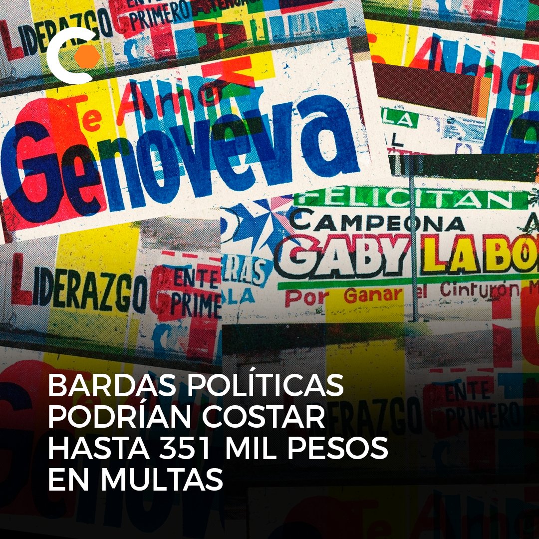 SomosCiudadCero's tweet photo. En Puebla, la promoción política fuera de tiempos electorales puede costar caro, hasta 351 mil pesos por pintar bardas o colocar propaganda en mobiliario urbano.
El regidor panista Carlos Montiel advirtió que no hay “vacíos legales” que valgan. El Coremun prohíbe cualquier promoción personalizada que altere la imagen urbana, incluso en propiedades privadas.
💸 La sanción no solo alcanza a quien pinta, también al beneficiado, explicó en un video en redes sociales. Aunque digan “yo no fui”, hay responsabilidad solidaria.
En la ciudad se han detectado bardas con promoción de Laura Artemisa García, titular de Bienestar; Gabriela Sánchez, secretaria del Deporte; Genoveva Huerta, diputada federal, entre otros.
Las multas van de 200 a 3 mil UMAs, y la autoridad encargada de sancionar es el Ayuntamiento.
Mientras tanto, desde el Congreso local, el diputado del PAN, Marcos Castro pidió mayor vigilancia del órgano electoral.
#Puebla #Elecciones2027 #Política