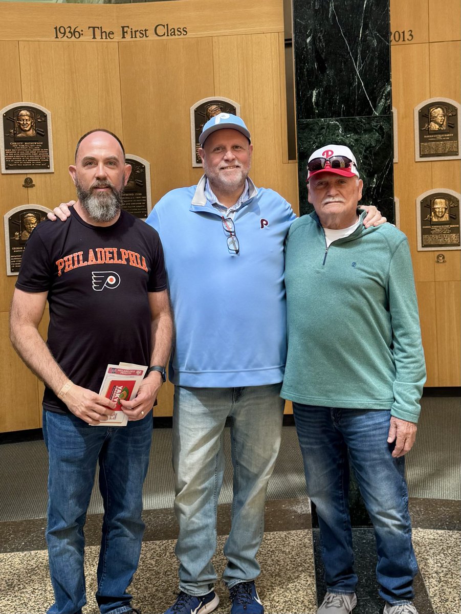 SJBS_John's tweet image. Great day at @baseballhall with my Dad and baby brother. Awesome experience and I was not mad at the @Phillies for about 3 hours #cooperstown ⚾️
