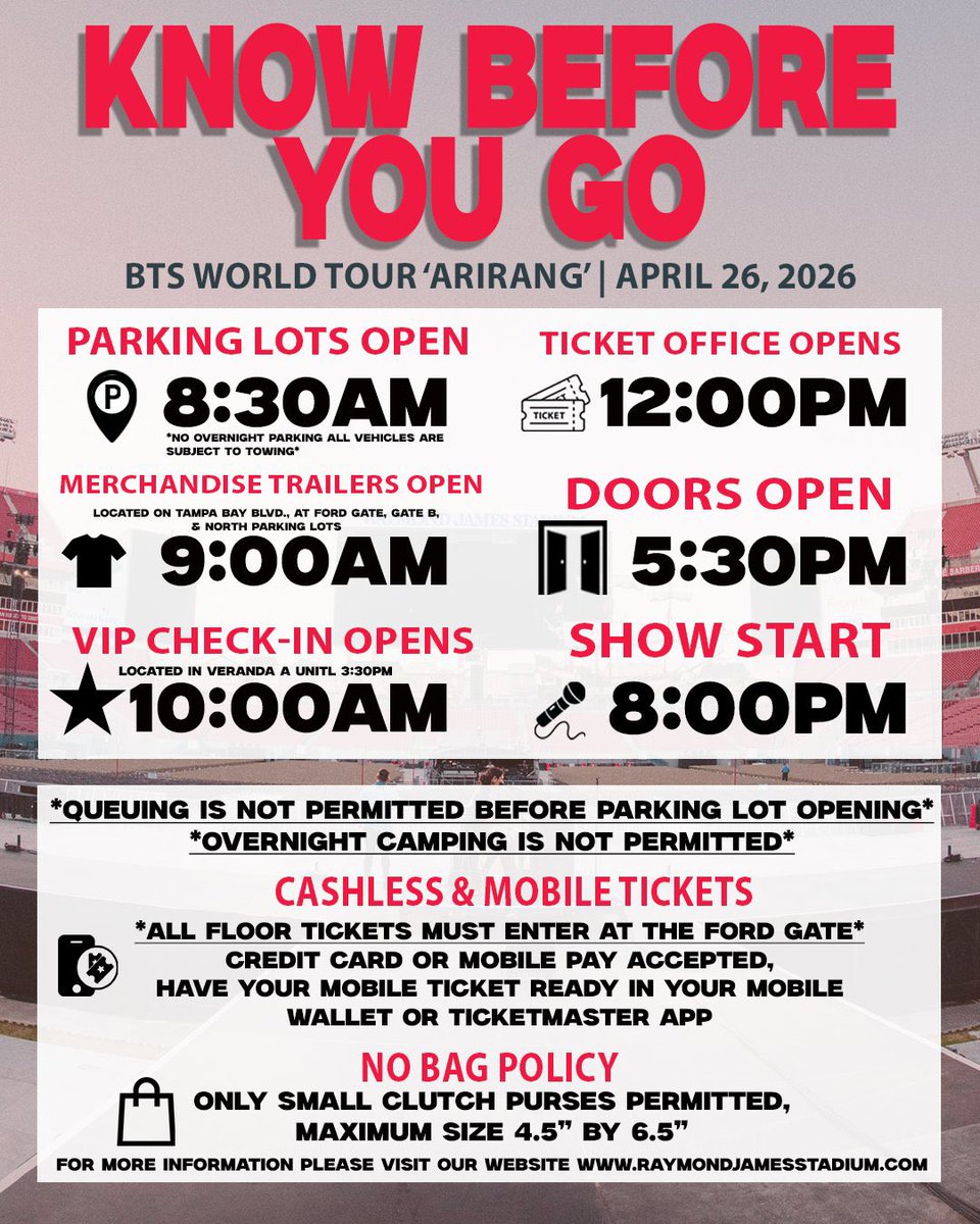 เอาล่ะทุกคนถึงเวลาตามงานแบบไทม์โซนอเมริกาแล้ว
คอนเสิร์ต ARIRANG in TAMPA (ตามเวลาในประเทศไทย)
- วันแรก เวลาคอนเริ่มจะตรงกับวันที่ 26 เม.ย. เวลา 07.00 น.
- วันที่ 2 เวลาคอนเริ่มจะตรงกับวันที่ 27 เม.ย. เวลา 07.00 น.

*** เวลาในฟลอริด้าจะช้ากว่าเรา 11 ชั่วโมง***