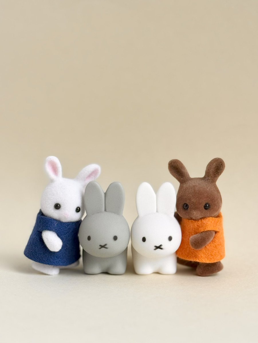 うちにはこの子たちのソフビもいたのを思い出して撮ってみましたꪔ̤̮"

ブルーナさんの描くうさぎや動物たちって本当に可愛い🎨

#シルバニアファミリー #ミッフィー #miffy   #ディックブルーナ #シル活