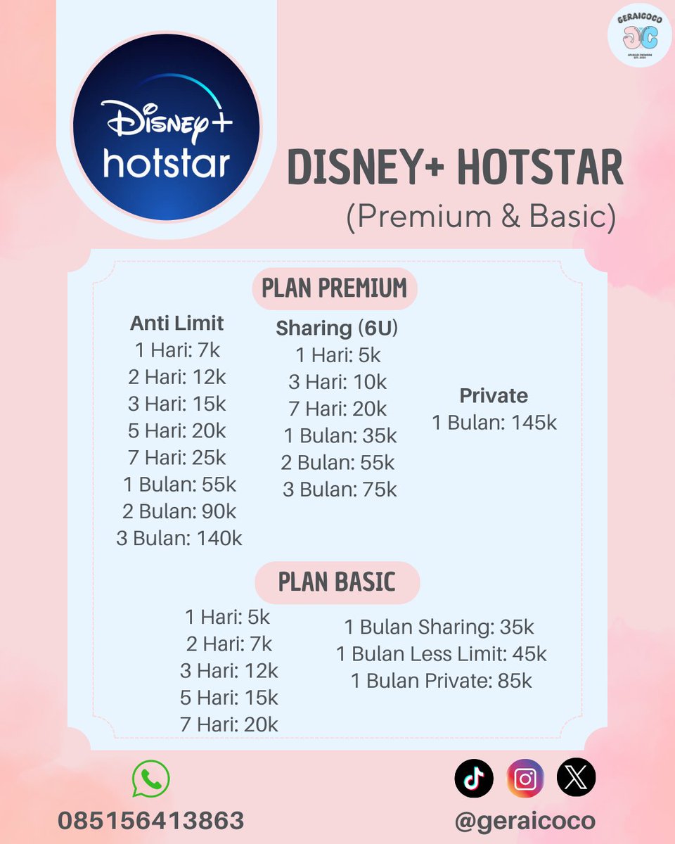 jual netflix, disney+, spotify | sewa upgrade zoom tweet media