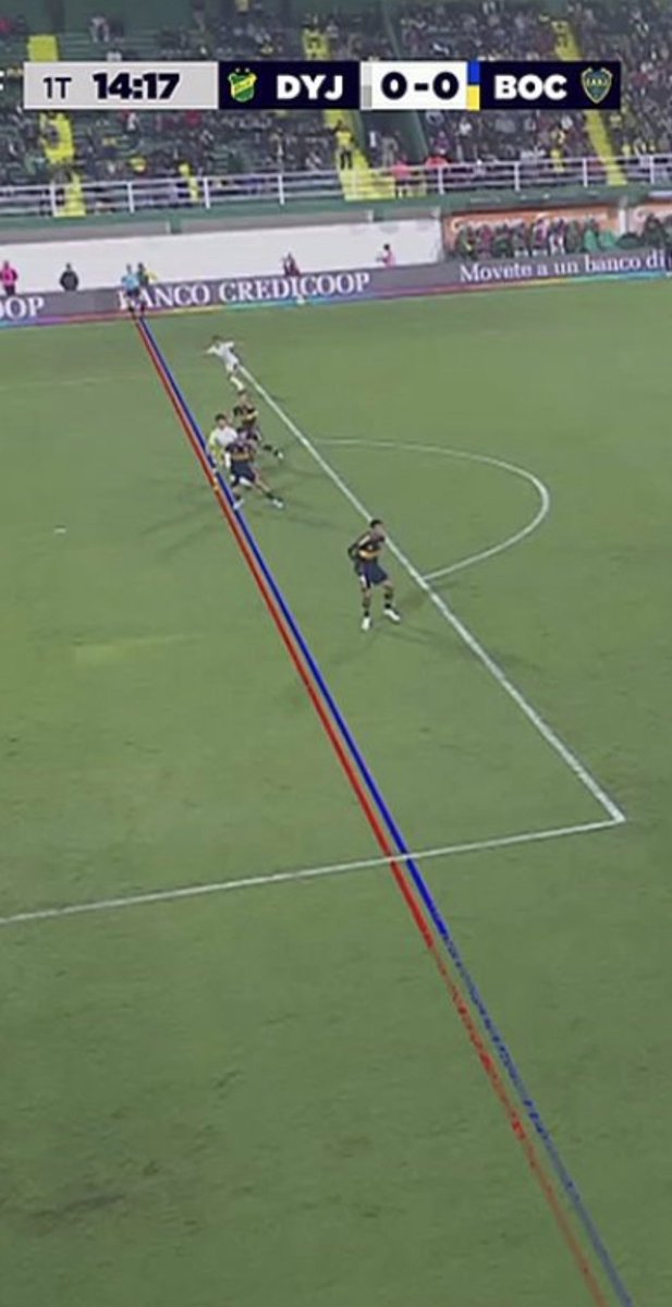 Dijo el Presidente de Lanus que no se quería cruzar con Boca porque sabía que perdía antes de jugar: Asi trazan las líneas del VAR para anular un gol en contra de Boca