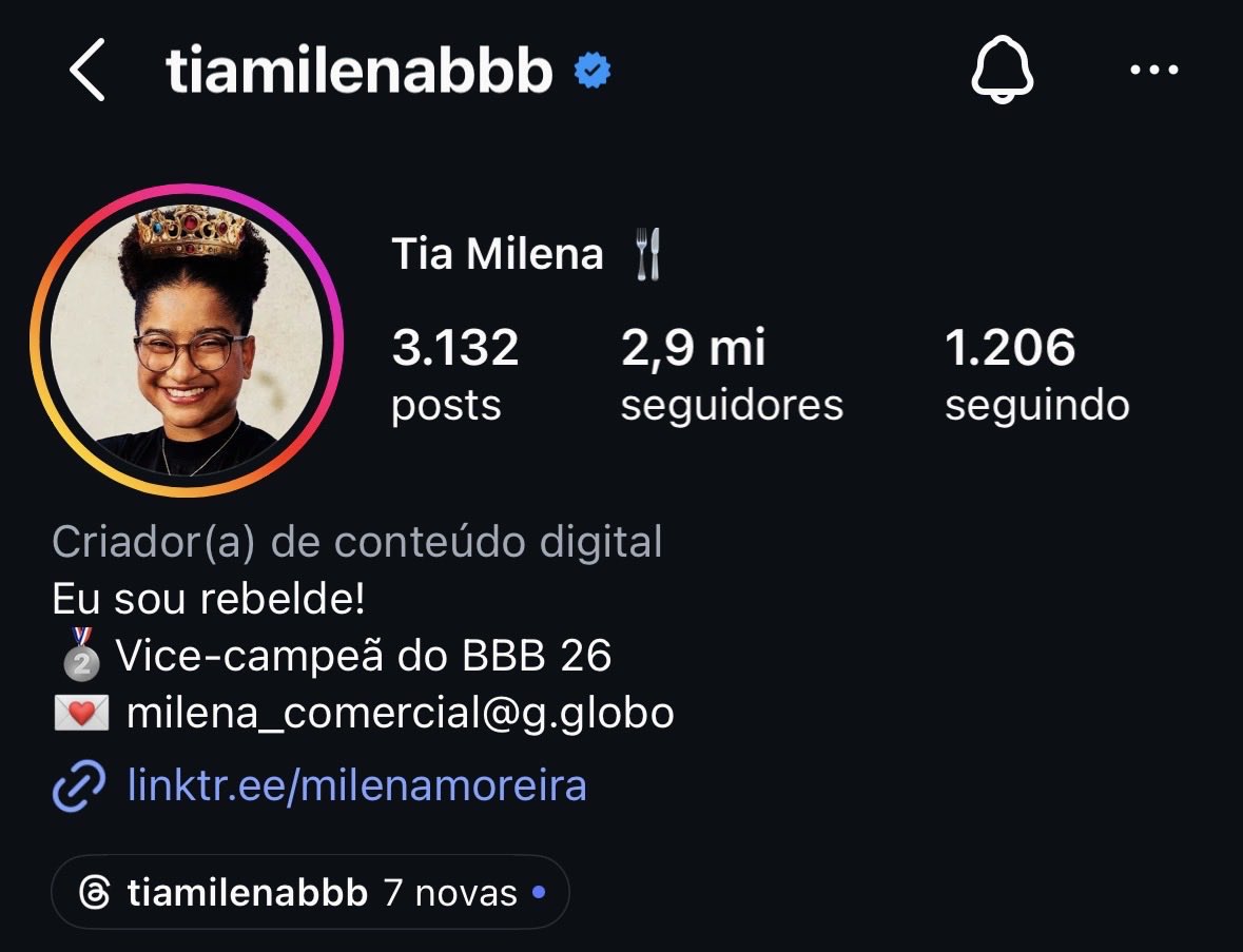 QG_Milena's tweet photo. FANDOM, VAMOS FOCAR NO QUE REALMENTE IMPORTA?  BORA SEGUIR A @tiamilenabbb PRA BATER 3 MILHÕES HOJE  NO IG !! 

Divulguem o link do perfil da nossa POTY 

👇🏻

🔗: https://t.co/5QB4twA9IX https://t.co/sRRwMqmuNu