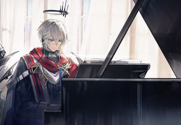 SOULSSTAINED's tweet photo. A routine morning,

and yet he finds himself sat down at a piano. Expression as stone faced as ever, but concentration sharpened to a knife's edge. https://t.co/cII8kP3Bq0