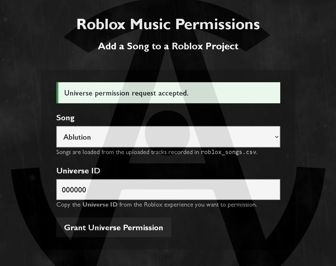 pftq's tweet photo. Updated! @Roblox creators can now add any @Waterflame or @AutodidacticI song directly to their project on our page here: https://t.co/JOxaGZPGgm https://t.co/1bAErbjDO7