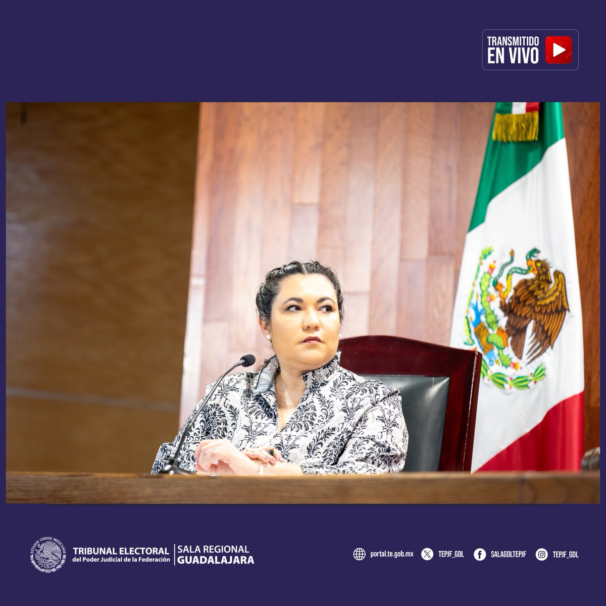 TEPJF_GDL's tweet photo. ⚖️ La Sala Regional Guadalajara del #TEPJF celebró su sesión pública número 15, en la que resolvió 8 medios de impugnación, relacionados con derechos político-electorales, vida interna de partidos políticos y fiscalización.  
➡️Consulta boletín en:  
https://t.co/2pWRLhDSjW https://t.co/AXIspqk8Pk