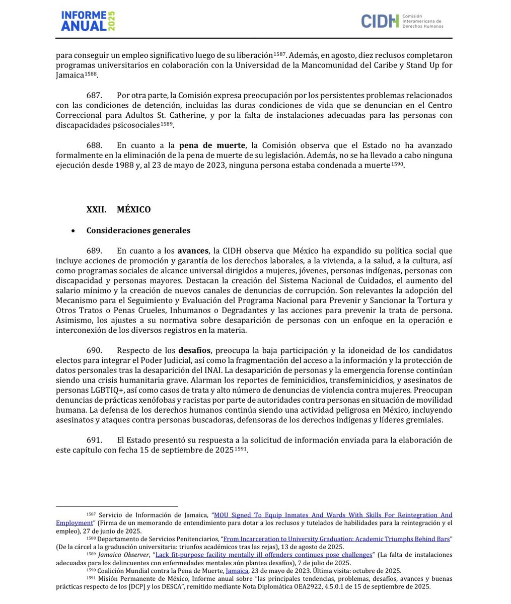 EliaAlmanzaA's tweet photo. 🚨 Ojo. La @CIDH insiste que la situación de personas desaparecidas y forense en México, es una “crisis humanitaria grave”.

El organismo publicó su informe anual 2025. En un breve análisis sobre 🇲🇽 alerta que la cifra de personas desaparecidas alcanza ya las 133,601. Además…🧵 https://t.co/nfr7hVg87v