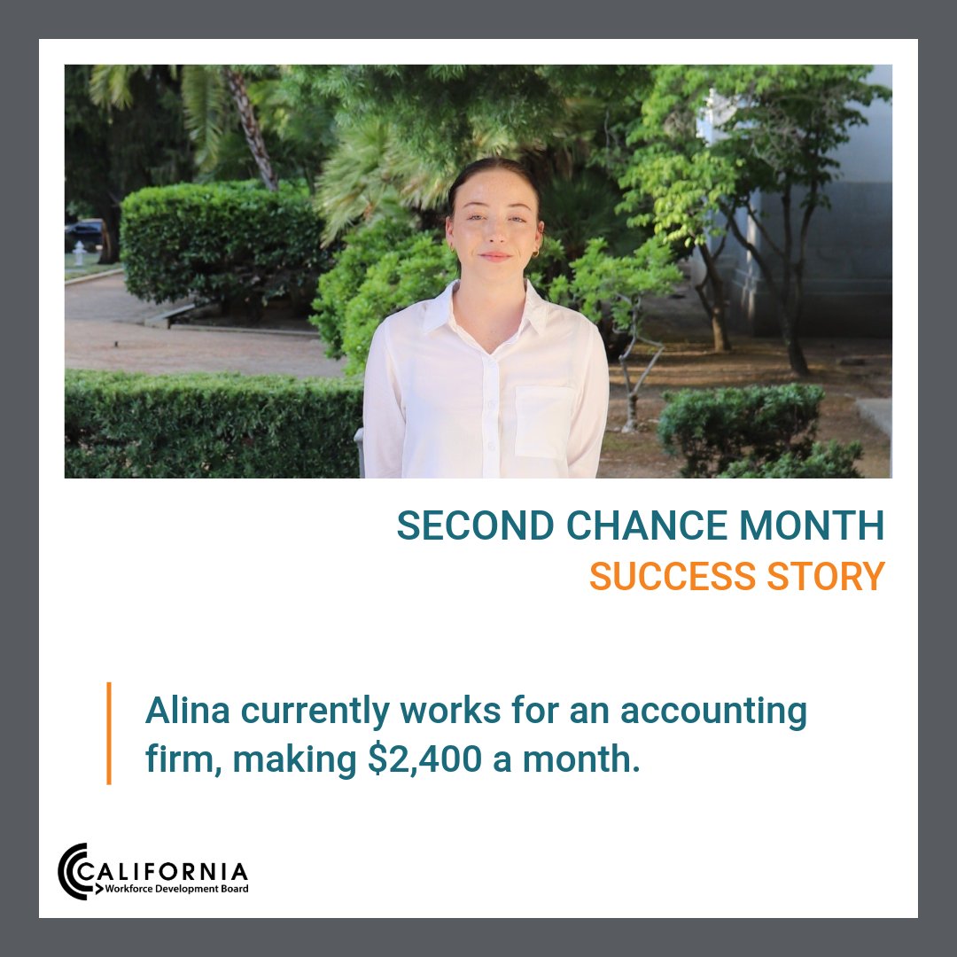 CA_WorkforceDev's tweet image. Alina gained clarity, confidence, and a strong sense of direction toward a career thanks to the dedicated staff, mentors, and peers in the Self Awareness and Recovery (SAR) project.

Discover more CWDB success stories: 
bit.ly/3Q11jl8

#SecondChanceMonth #HIRE