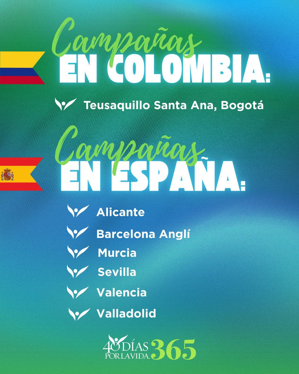 40DXLV's tweet photo. ¡Ya son 16 vidas salvadas en todo el mundo por las campañas 365! 
Esta es tu señal para tomar un turno de oración en tu campaña local 365, entra: https://t.co/6TkzQ5M9QG  y contacta al líder de campaña o a https://t.co/eWdGRC7gAz en España https://t.co/cpkTdKTSO3