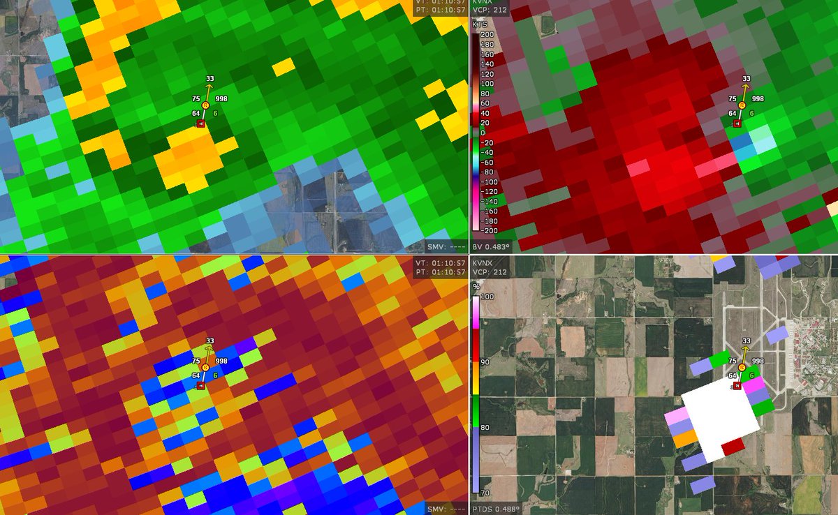 Strong tornado entering Vance AFB in Enid, Oklahoma right now.