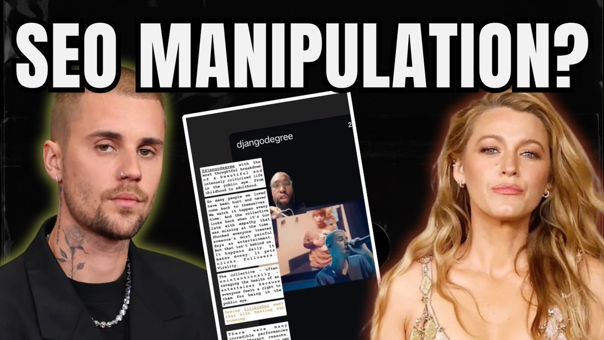 The #1 question in my DM’s &amp; comments: Is Blake doing SEO Manipulation? Let’s break down the facts around her post about Justin Bieber ⬇️⬇️

youtu.be/SP3p4tprK3s?si…

#blakelively #justinbaldoni #ItEndsWithUs #seomanipulation