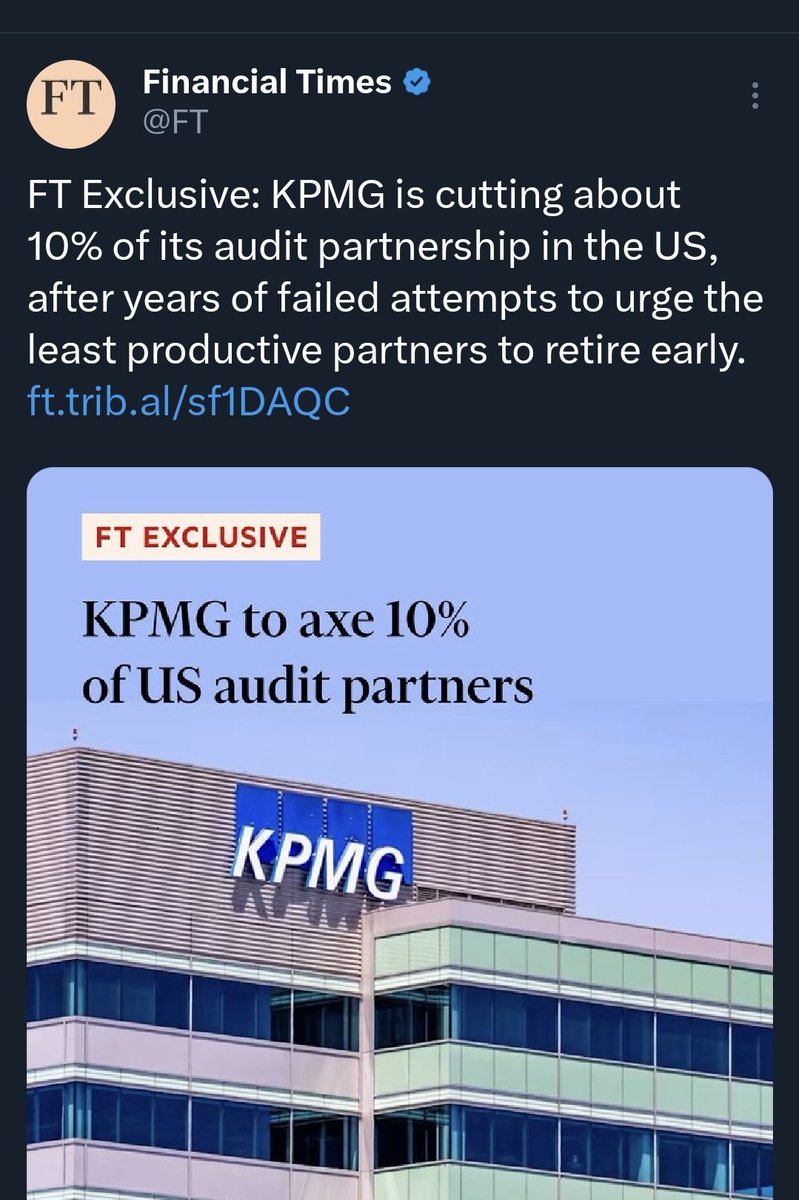 _anishaj's tweet image. Layoff news this morning...

- #Meta cutting 8000 jobs...closing 6000 open roles

- #Microsoft giving first ever voluntary retirement 

- #KPMG axing 10% audit partners

- #Nike cutting 1400 jobs.