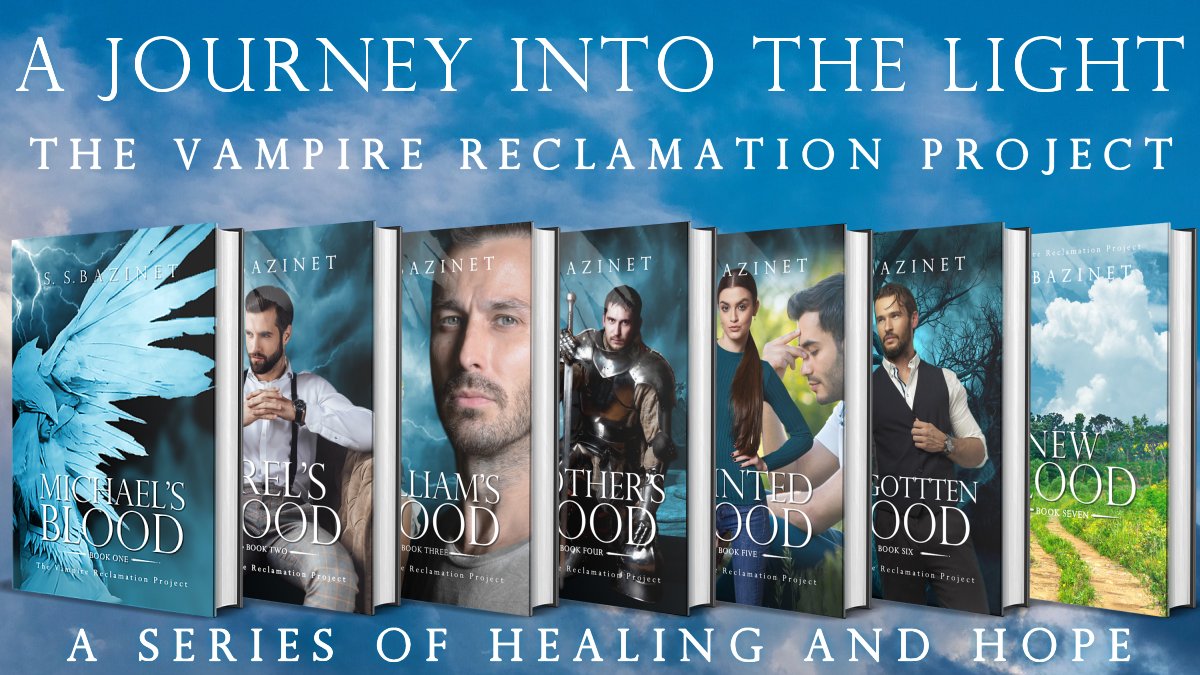 MainChannel_'s tweet image. 🌟THE VAMPIRE RECLAMATION PROJECT🌟

A Seven Book Series from @SSBazinet.

Reclaiming souls, one vampire at a time.

amazon.com/gp/product/B07…

⚡#KindleUnlimited⚡
#angels #vampires #visionary #selfworth #scifi #metaphysical #psychological #fantasy #IARTG #Kindle #books #ebooks