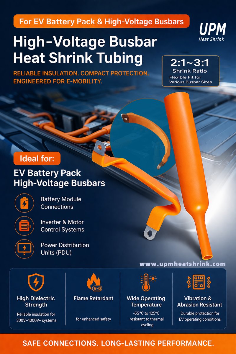 upmheatshrink's tweet image. EV battery pack high voltage bus bar need protection.#EV #HST #shrinktube #busbar