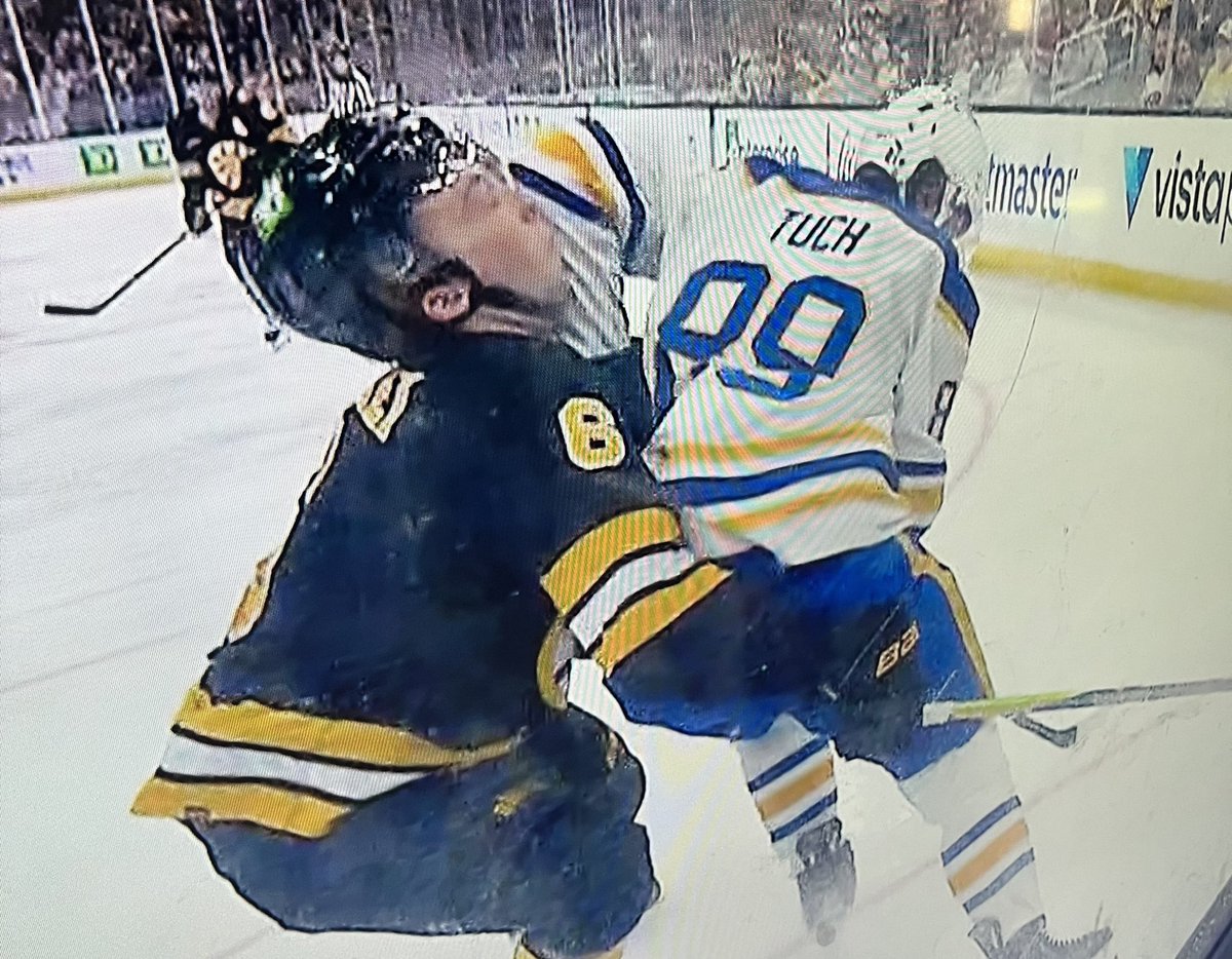 To bad this very clean elbow from Tuch was not called before the go ahead goal in a tie game. Extremely professional officials NHL. 👍

#BUFvsBOS #NHLBruins