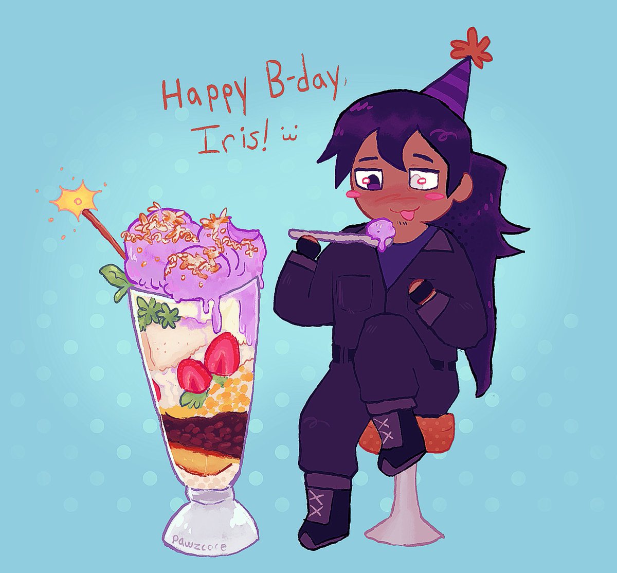 pawzcore's tweet photo. for iris!!! happy bday!! :3 https://t.co/YeY2QQLfPk