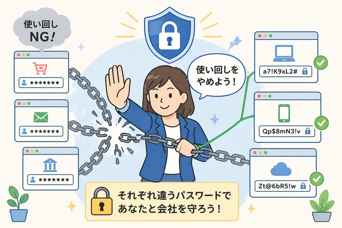 LittleSoft_tech's tweet image. サイバー攻撃は大企業だけの話ではありません。
中小企業も実際に被害が増えており、取引先まで影響が広がるケースもあります。
まずはパスワードの使い回しをやめることから🔐
#セキュリティ #サイバー攻撃 #IT