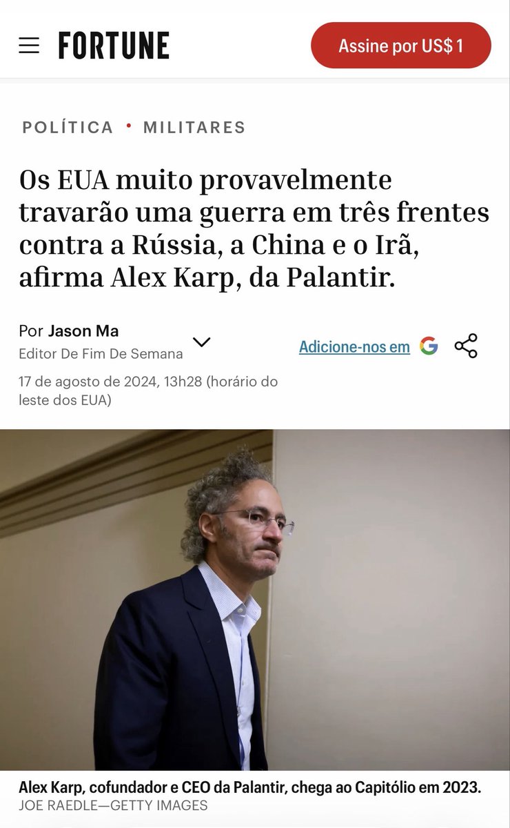Alguém percebeu que a Guerra do imperialismo 🇺🇸 é total? contra  Rússia 🇷🇺 usando os europeus, contra Irã com Israel 🇮🇱 e contra a China 🇨🇳 tentando usar todo o mundo 🌎 🌍 

Não é ideia de Trump especificamente ou do fantasma de Epstein quebre aparece na narrativa da extorsão