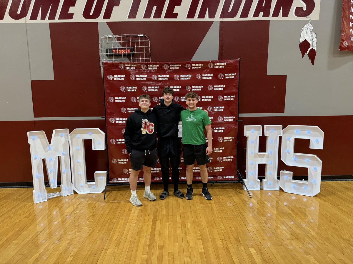 Congrats to Caden (Dubuque), Max (Loras), Parker (Benedictine), Jacob (Concordia), and Connor (Wesleyan) on their signings! 

<a href="/FbMarengo/">Marengo_FB</a> <a href="/MarengoHSsports/">Marengo Athletics</a>