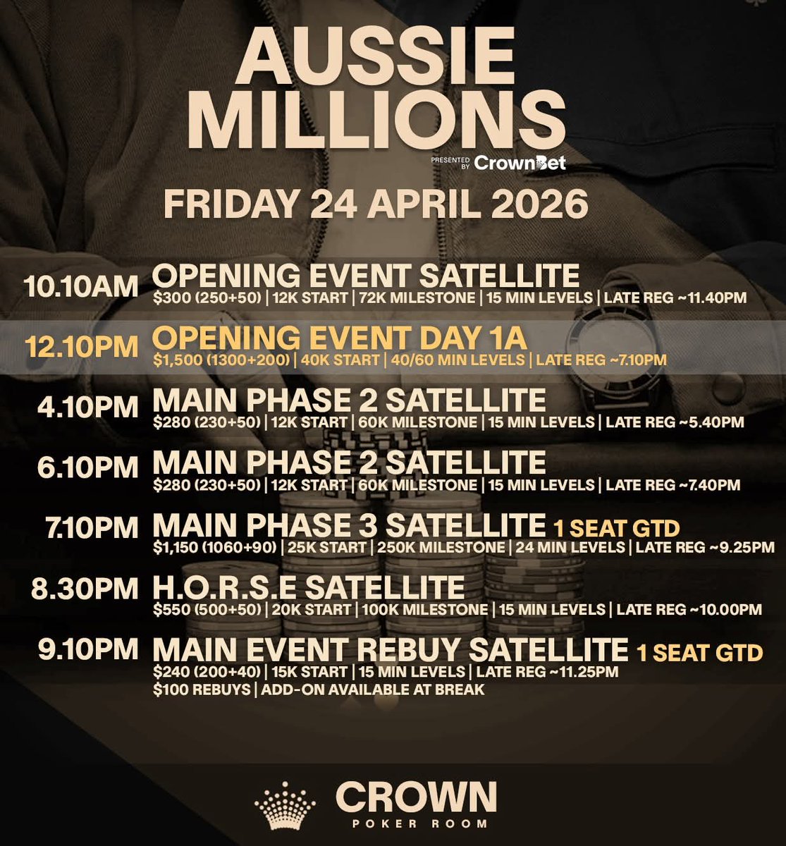 DannyMcDonagh's tweet photo. Opener is 1M GTD! https://t.co/9vhUVAjiBN