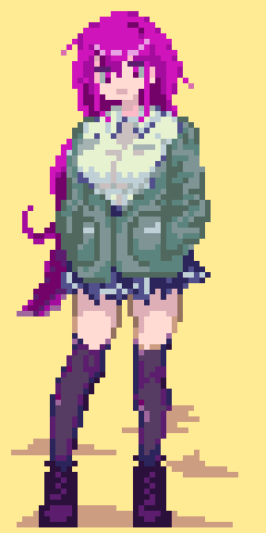 nobkovskii's tweet image. どーでもいいプライドだけど、画像はAIやりたくないなぁ……と。
見様見真似の大泥棒（目トレス）でも自分で描きたいなって言うのはある。
AIで生成して、真似たりは良いかなって思うので、境界はガバガバだけど。

んーー、描くのが好きってことかぁ。
#ドット絵 #Pixelart