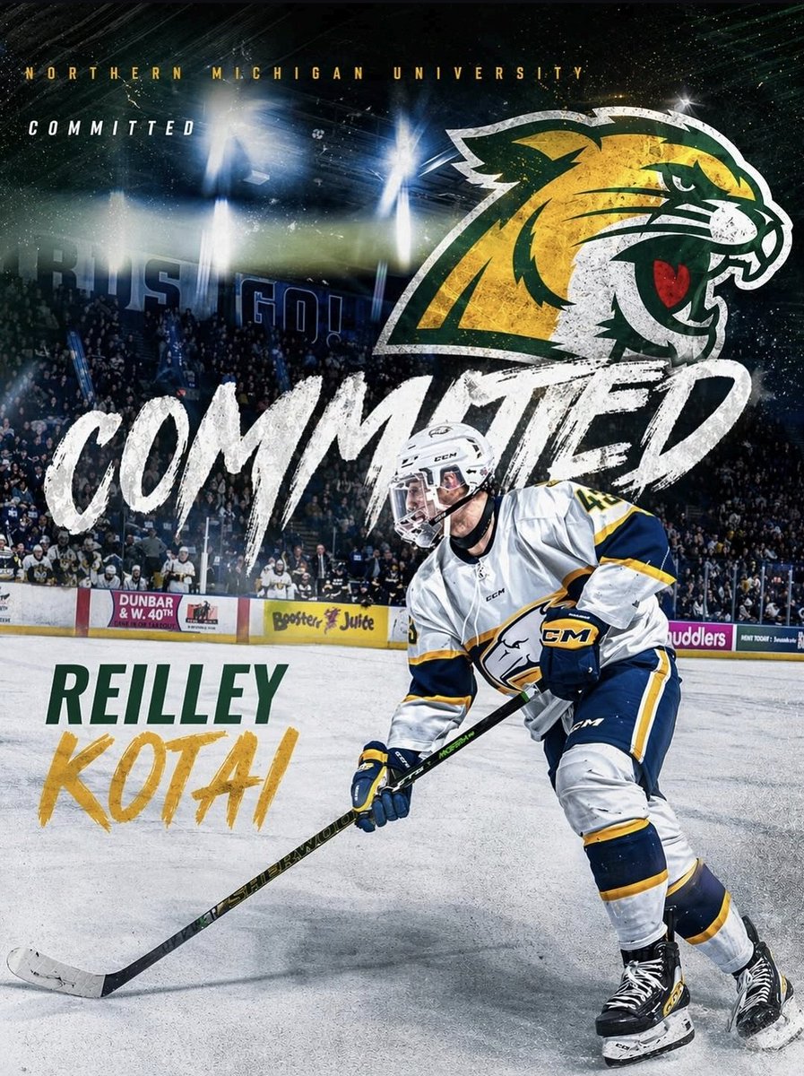 UBC F Reilley Kotai has committed to Northern Michigan. 

Kotai, brother of former star Augustana netminder Josh Kotai, was a point per game player at British Columbia in USports netting 24 points in 24 games. 

<a href="/CCHAWatch/">CCHA WATCH</a> <a href="/CollegePuckNXT/">College Puck NXT</a>