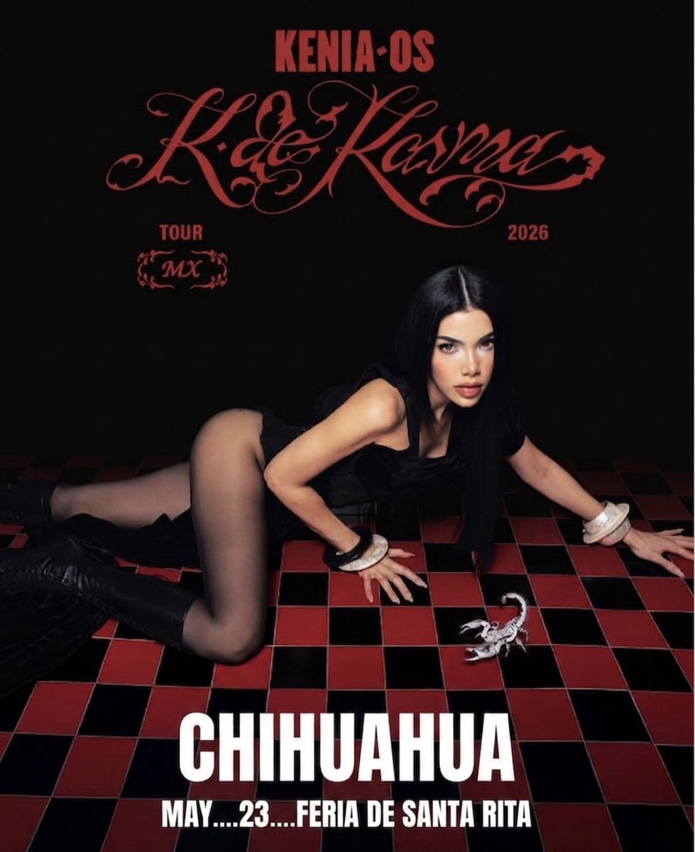 Keniniscuuofc's tweet photo. ¡Keninis de Chihuahua!

Estamos muy felices de anunciarles que @keniaos vendrá a la ciudad de Chihuahua este próximo 23 de mayo en las instalaciones de la Feria Santa Rita 2026

Chihuahua está listo para recibir el Karma🦂

Esperen más información próximamente https://t.co/LHJUfavhNz