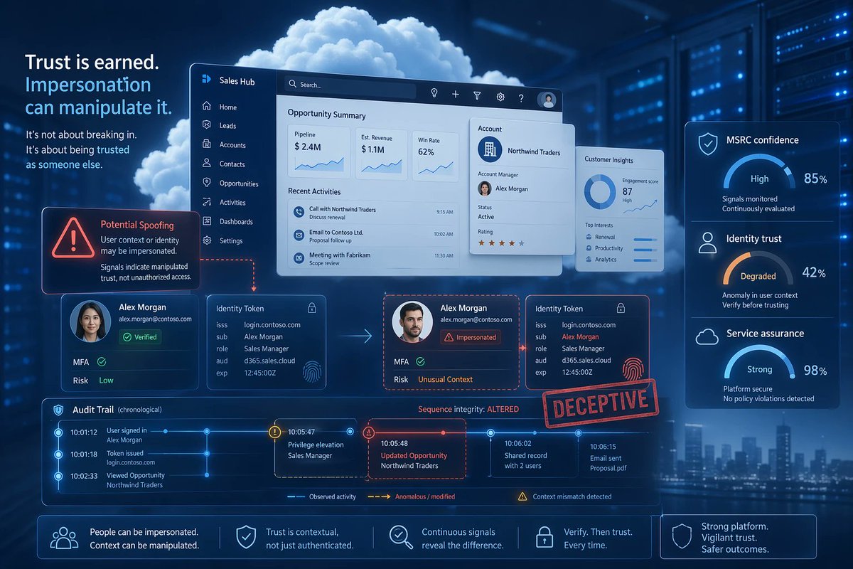 windowsforum's tweet image. 🪟 CVE-2026-32210: Dynamics 365 “spoofing risk” means attackers don’t need to break Windows—they just need people to believe stuff. Still, security teams have to clean the trust mess.
windowsforum.com/threads/cve-20…
#Dynamics365 #CloudSecurity #SpoofingRisk #Cve202632210
