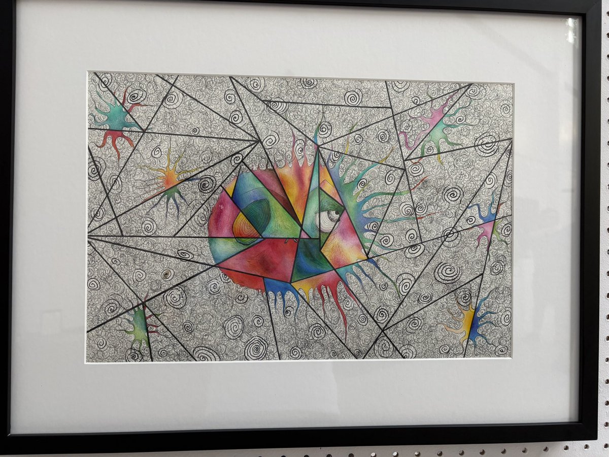 WilmaBenton19's tweet image. Tonight was the art show fur mom’s school district and she’s super happy because her student got an award. The cool artwork will be on a traffic box in town. *proud ears* 
#dogsofx #dogsoftwitter