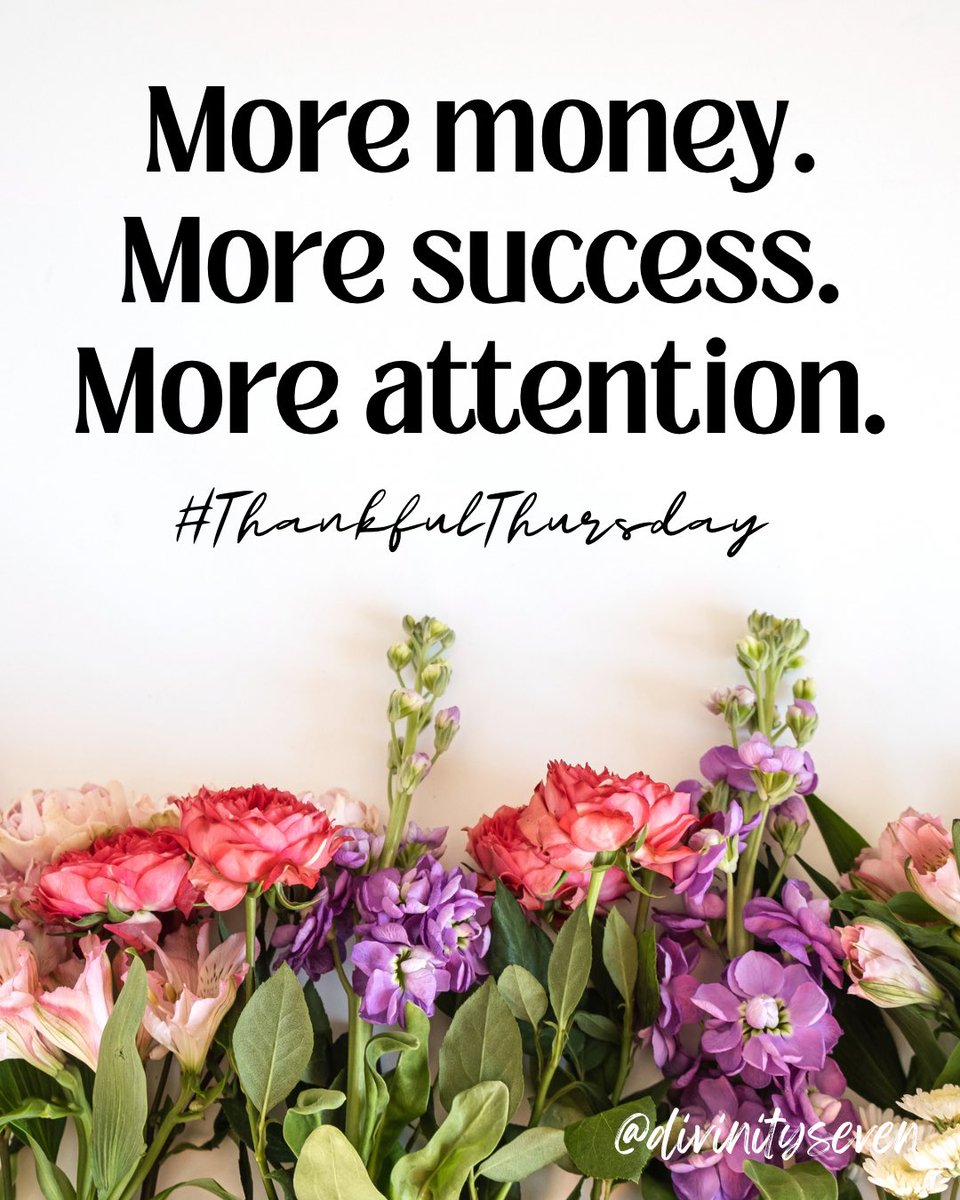 SevenDivinity's tweet image. #ThankfulThursday 
We’re so busy chasing more, we forget what we already have. Today, take a second:

👀 Look around
😮‍💨 Breathe it in
🙏🏽 Appreciate it

You’re already in a moment you once hoped for.