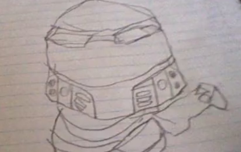 I was digging through my 3DS and i found what probably is the first ever recorded drawing of master chief made by me

I honestly don't think i will never be able to draw something as peak as this again