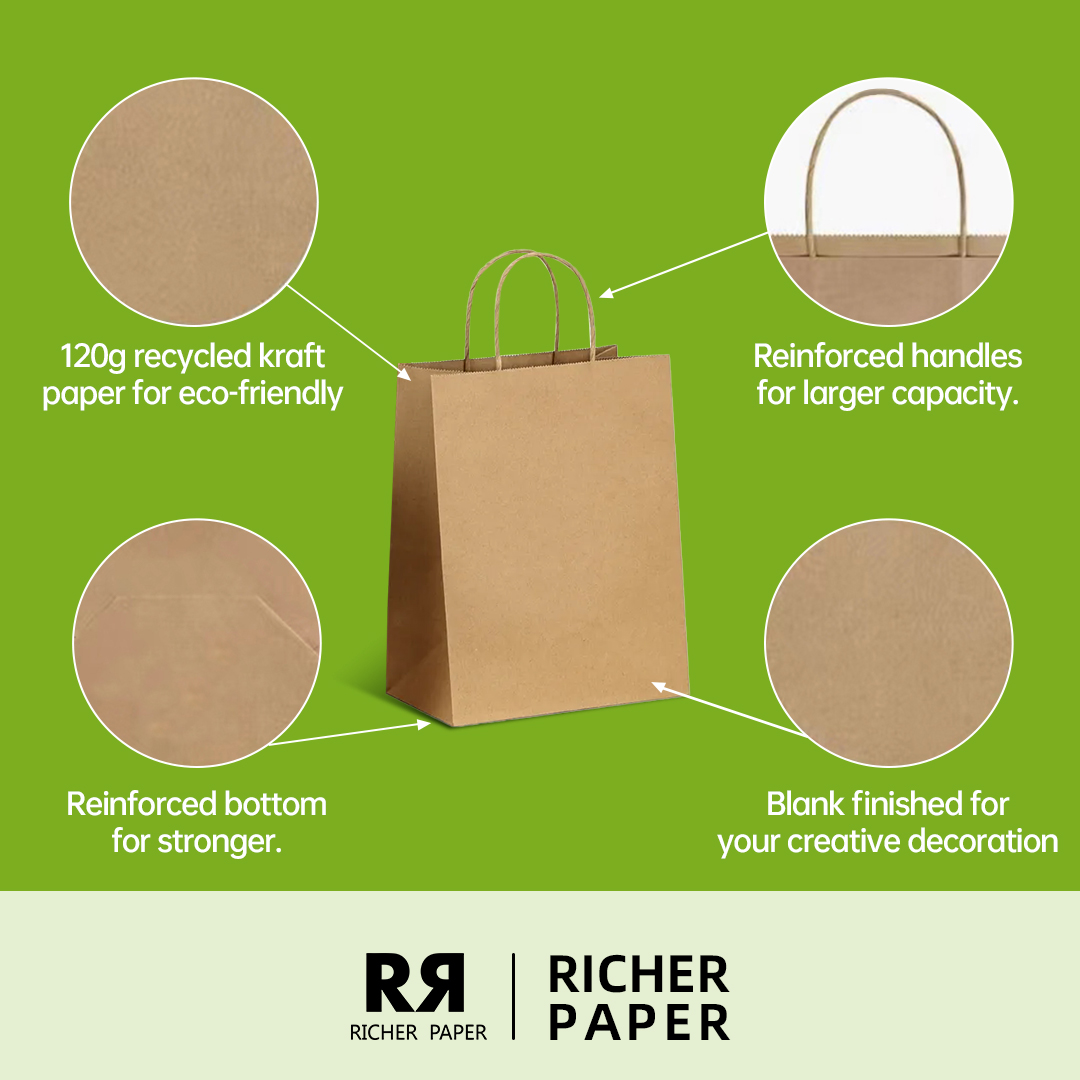 echozricher's tweet image. Recycled kraft bags: sturdy, customizable, eco-friendly.
Reinforced handles &amp;amp; bottom for heavy loads.
Perfect for retail &amp;amp; food service.

#KraftPaperBags #SustainablePackaging #ecofriendlypackaging #custompackaging #retailvibes