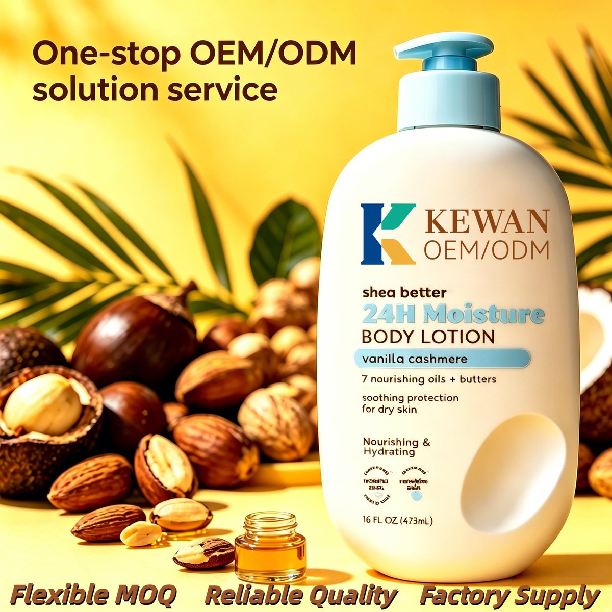 kewancare's tweet photo. This shea butter-based body lotion is designed to deliver long-lasting hydration and help improve the appearance of dry skin.
We simplify the entire process with our one-stop OEM &amp; ODM solutions.
Welcome to DM us to learn more！
#BodyLotion #SheaButter #Skincare #oemodm #BodyCare https://t.co/TlK36bAEub