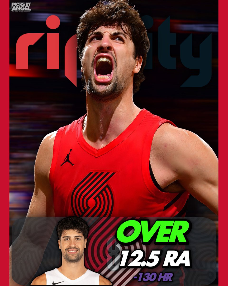 picksbyangel's tweet image. 4/24 NBA Prop #1 🏀

Deni Avdija O 12.5 RA (-130)
#RipCity 

❤️ IF YOU’RE TAILING 

• 13+ RA in 1/2 games this series; Played 39 minutes in Game 1 and recorded 28 RA chances.
• Minutes dipped to 30 in Game 2 due to foul trouble and a strong showing from Scoot Henderson, which