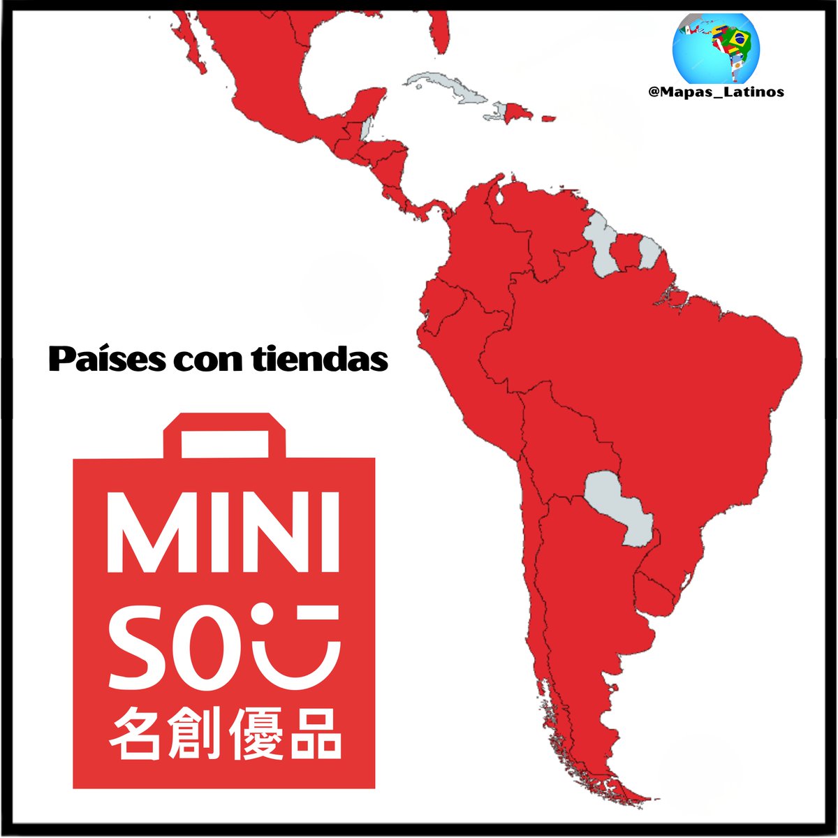 Países con tiendas MINISO 🧸