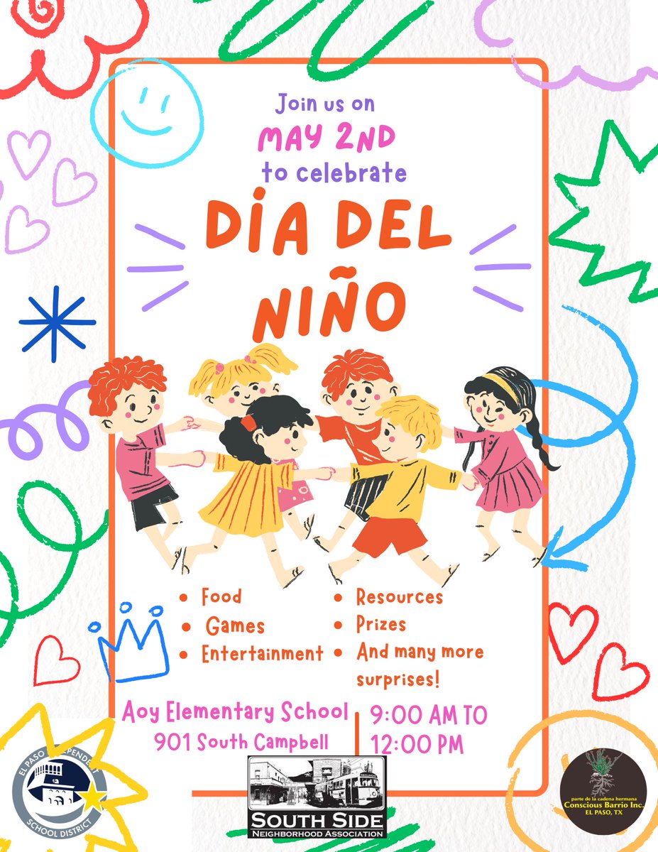 ssnaeptx's tweet photo. Come and celebrate Día Del Nino on Saturday, May 2nd! Free and open to the public. There will be food, entertainment, and resources for all the family. https://t.co/xDn4UCTviq