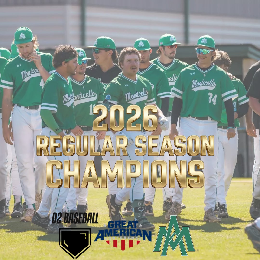 divIIbaseball's tweet photo. With their win tonight and an ATU loss, Arkansas-Monticello (@weevilsbaseball), has CLINCHED OUTRIGHT the 2026 GAC Regular Season Title! It's their 2nd title in the last three years!

#D2Baseball https://t.co/oLR17kYAMf