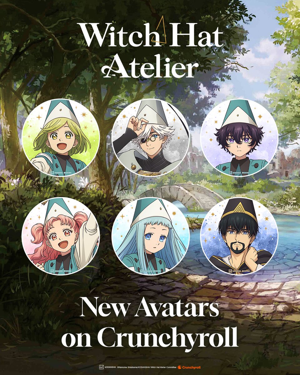 What fun! ✨ Witch Hat Atelier profile avatars are now available on the Crunchyroll site.