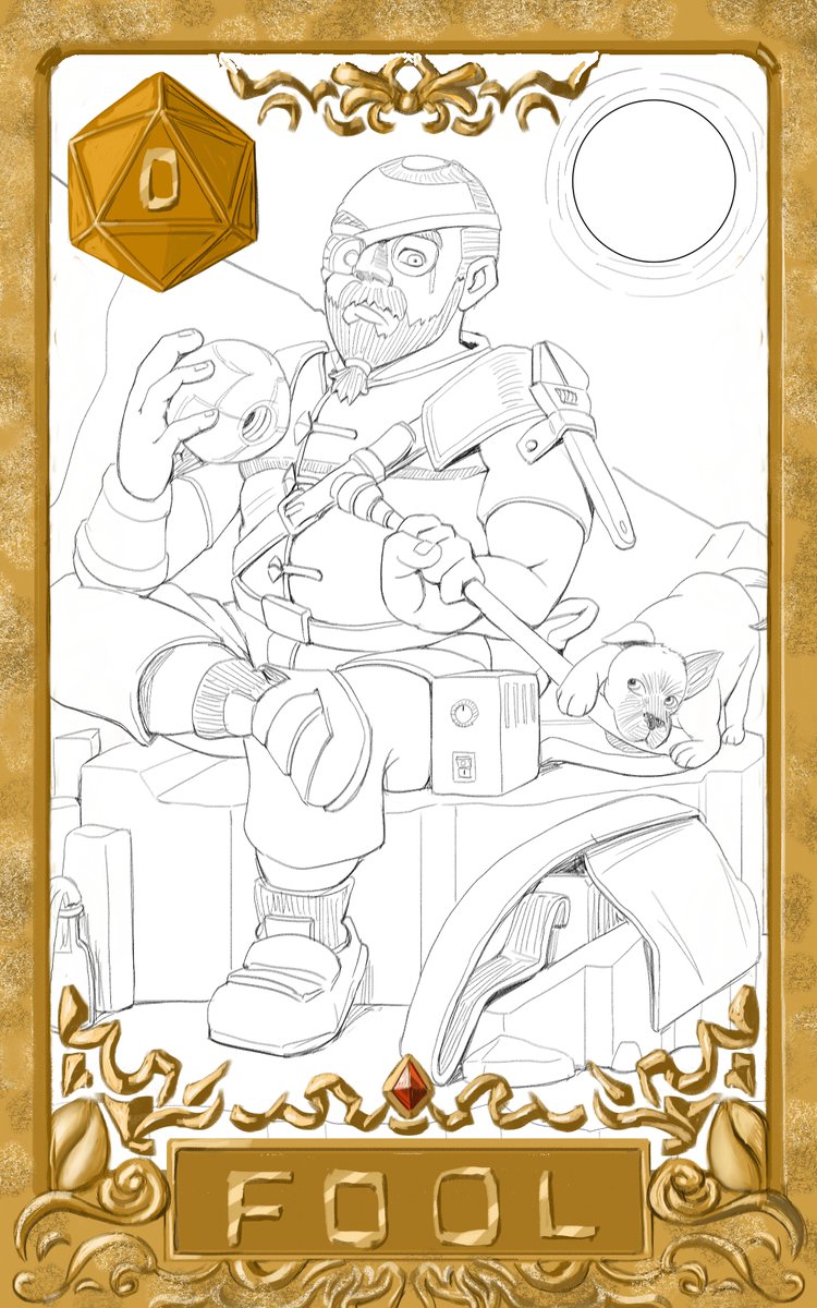 BrellSerilis's tweet image. Tarot Card - 00. The Fool

Position of the content might be slightly modified in colored version.

He is also one of my OCs.

#Dwarf #Tarot #fantasy #OC