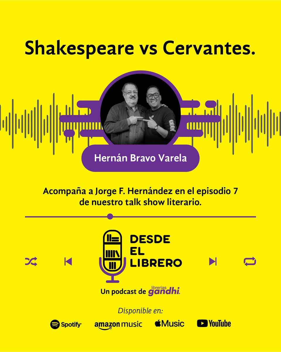 LibreriasGandhi's tweet photo. Dos leyendas un solo Talk Show. Entérate quién ganará este enfrentamiento en nuestro capítulo 7. 
#RecomendacionesGandhi 
Escúchalo en Youtube, Spotify, Amazon Music, Apple Podcast. https://t.co/PXoXqAacFf